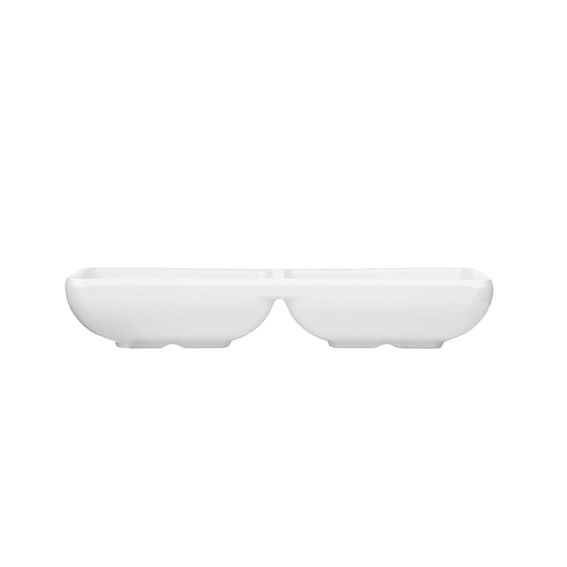 VERONA MELAMINE SQUARE 2 CONNECTED SAUCE DISH 7 CM, WHITE COLOR