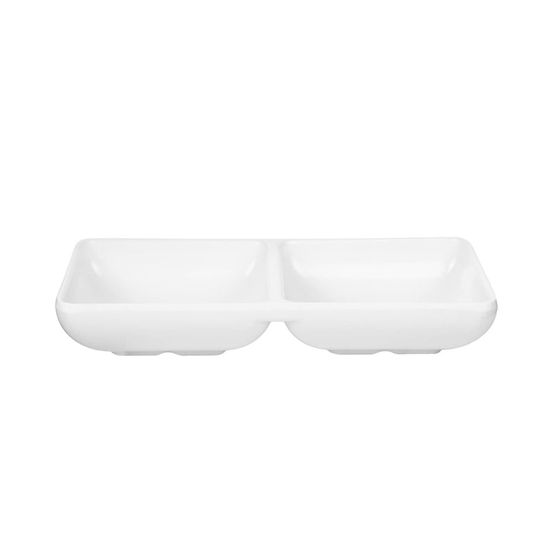 VERONA MELAMINE SQUARE 2 CONNECTED SAUCE DISH 7 CM, WHITE COLOR