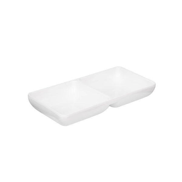 VERONA MELAMINE SQUARE 2 CONNECTED SAUCE DISH 7 CM, WHITE COLOR