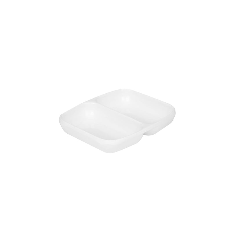 VERONA MELAMINE RECTANGLE 2 CONNECTED SAUCE DISH 6.5X4 CM, WHITE COLOR