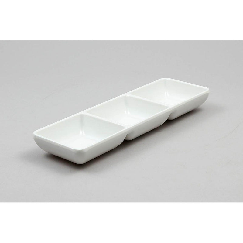 VERONA MELAMINE SQUARE 3 CONNECTED SAUCE DISH 7 CM, WHITE COLOR