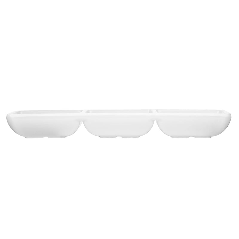 VERONA MELAMINE SQUARE 3 CONNECTED SAUCE DISH 7 CM, WHITE COLOR