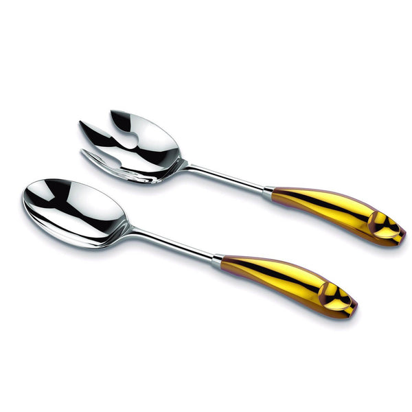 REGENT LUX 2 PIECE STAINLESS STEEL SERVER SET, GOLD COLOR