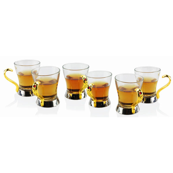 REGENT ROYAL 6 PIECE STAINLESS STEEL GOLDPLATED TEA MUG SET, GOLD COLOR