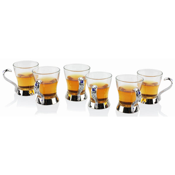 REGENT ROYAL 6 PIECE STAINLESS STEEL TEA MUG SET, SILVER COLOR