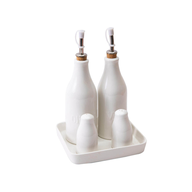 VERONA PORCELAIN CRUET SET, WHITE COLOR