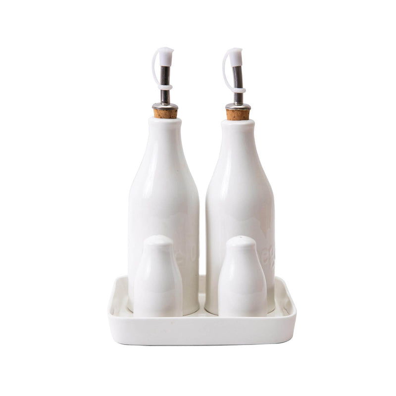 VERONA PORCELAIN CRUET SET, WHITE COLOR