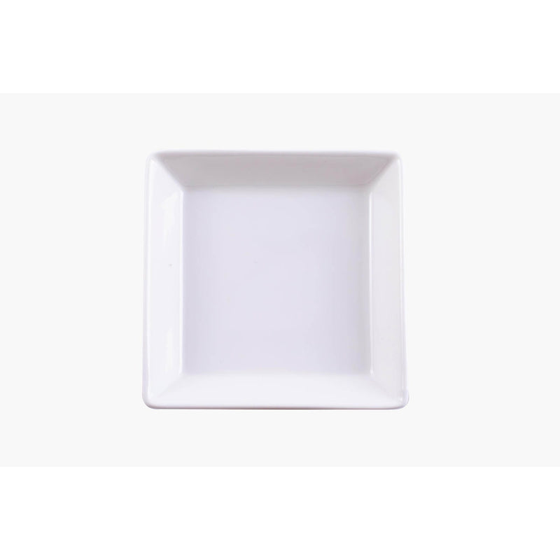 VERONA PORCELAIN 3 PIECE SQUARE DISH SET 4 INCH, WHITE COLOR