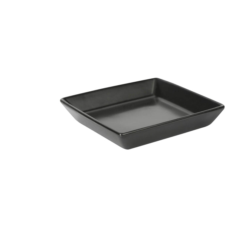 VERONA PORCELAIN SQUARE DISH 4 INCH, BLACK COLOR