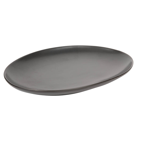 VERONA PORCELAIN DEEP OVAL PLATE 12 INCH, BLACK COLOR