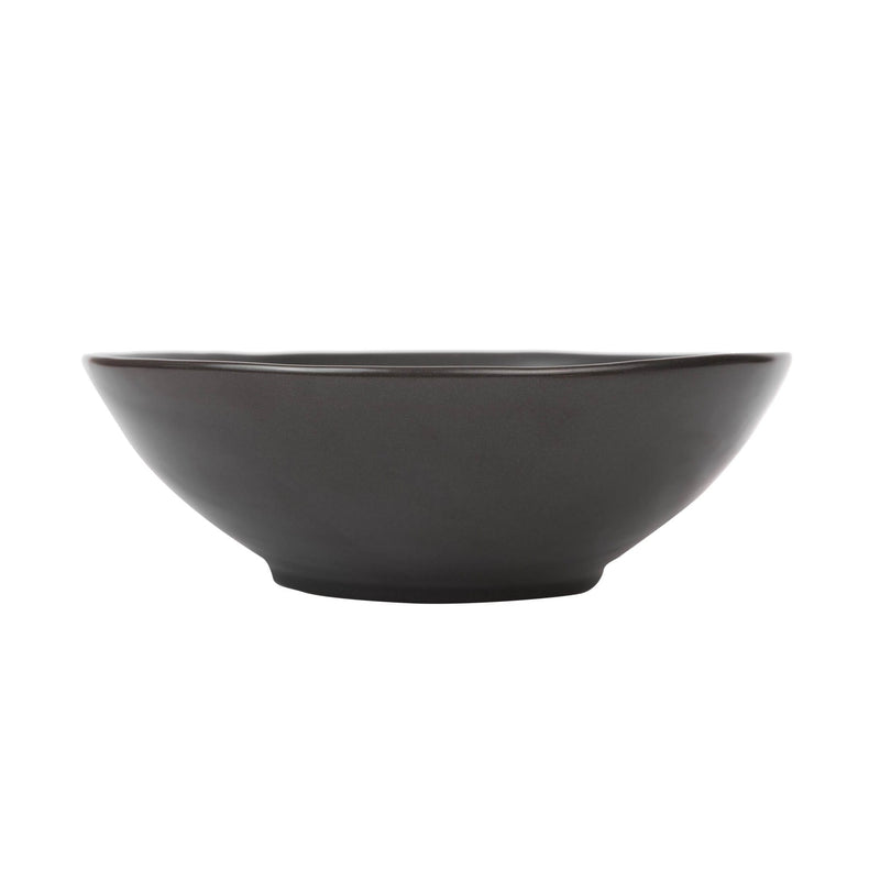 VERONA PORCELAIN ROUND FOOTED BOWL 8 INCH, BLACK COLOR