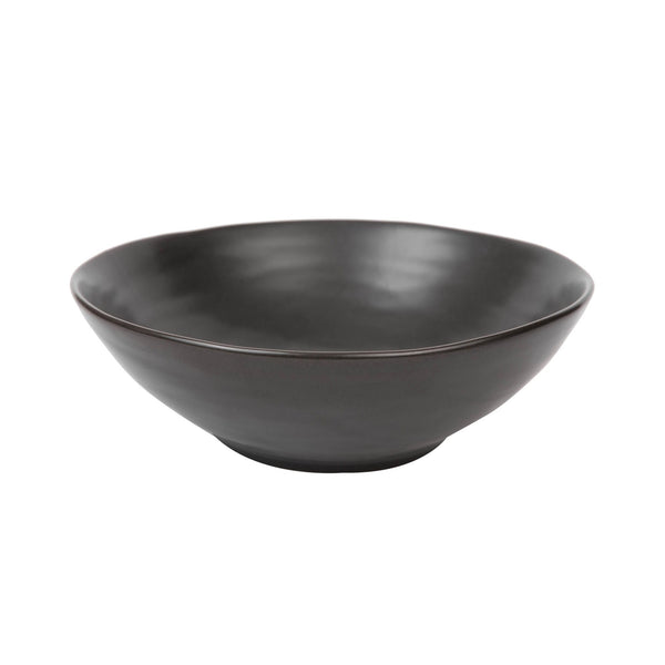 VERONA PORCELAIN ROUND FOOTED BOWL 8 INCH, BLACK COLOR