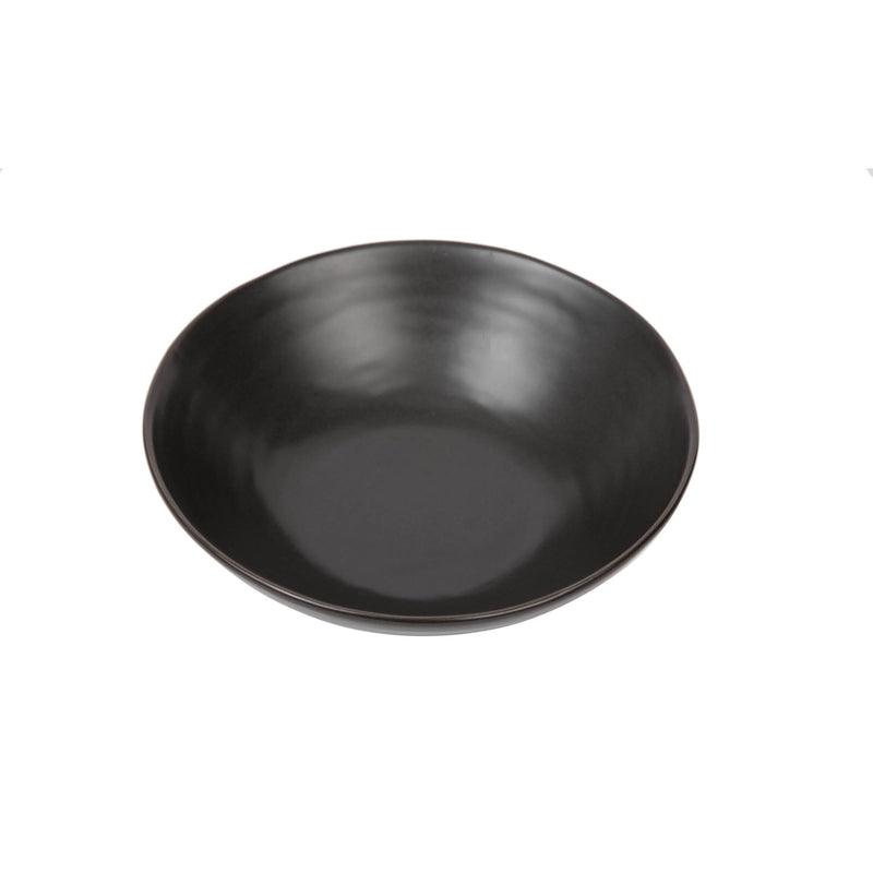 VERONA PORCELAIN ROUND FOOTED BOWL 8 INCH, BLACK COLOR