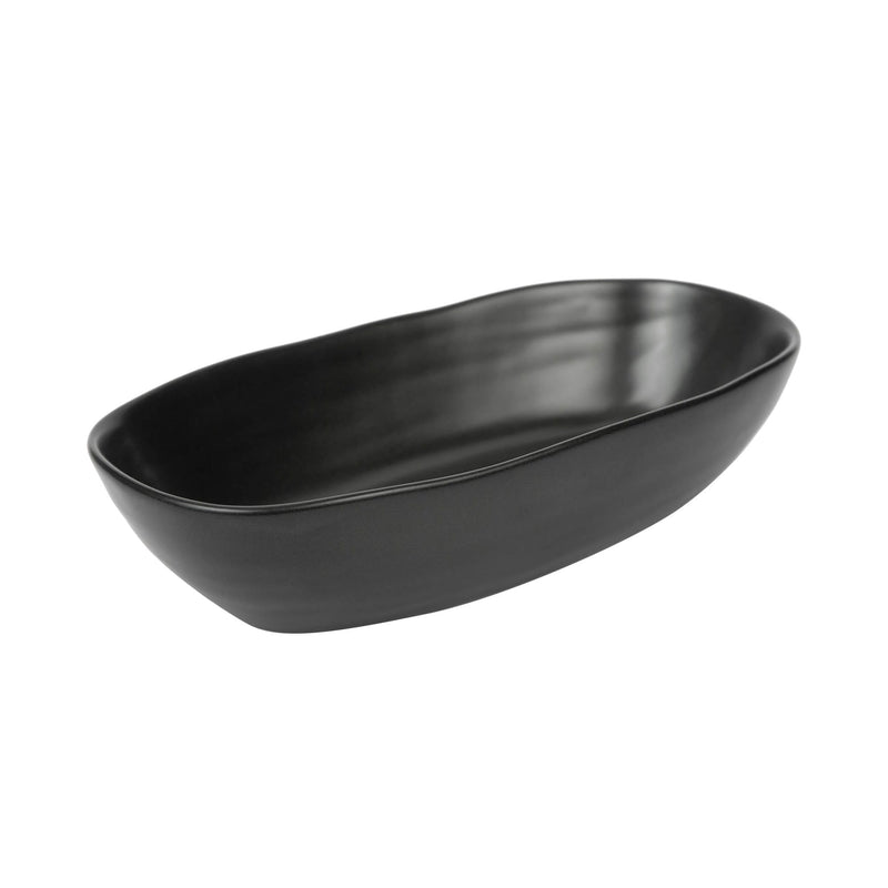 VERONA PORCELAIN BOAT BOWL 9 INCH, BLACK COLOR