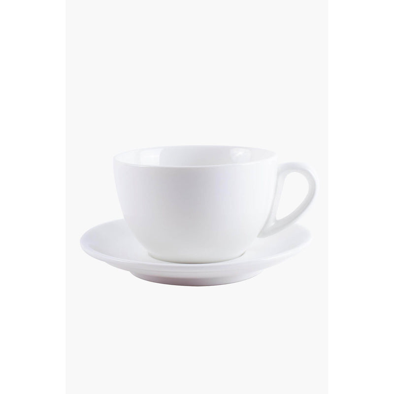 VERONA PORCELAIN 2 PIECE CUP AND SAUCER SET FOR CAPUCCINO, WHITE COLOR