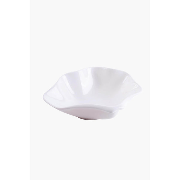 VERONA PORCELAIN SHELL SHAPE BOWL 10.75 INCH, WHITE COLOR