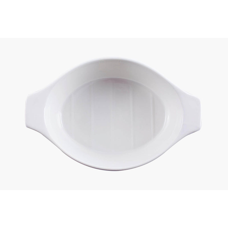 VERONA PORCELAIN OVAL EARED PLATE 8 INCH, WHITE COLOR