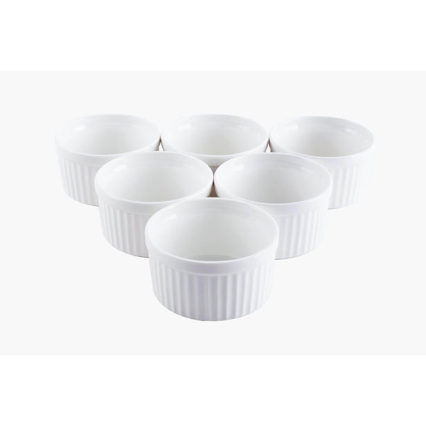 VERONA PORCELAIN 6 PIECE RAMEKIN SET 9 CM, WHITE COLOR