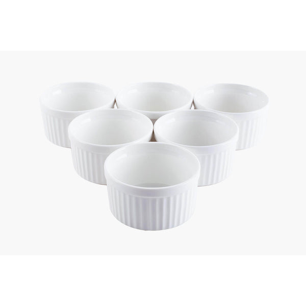 VERONA PORCELAIN 6 PIECE RAMEKIN SET 10.2 CM, WHITE COLOR