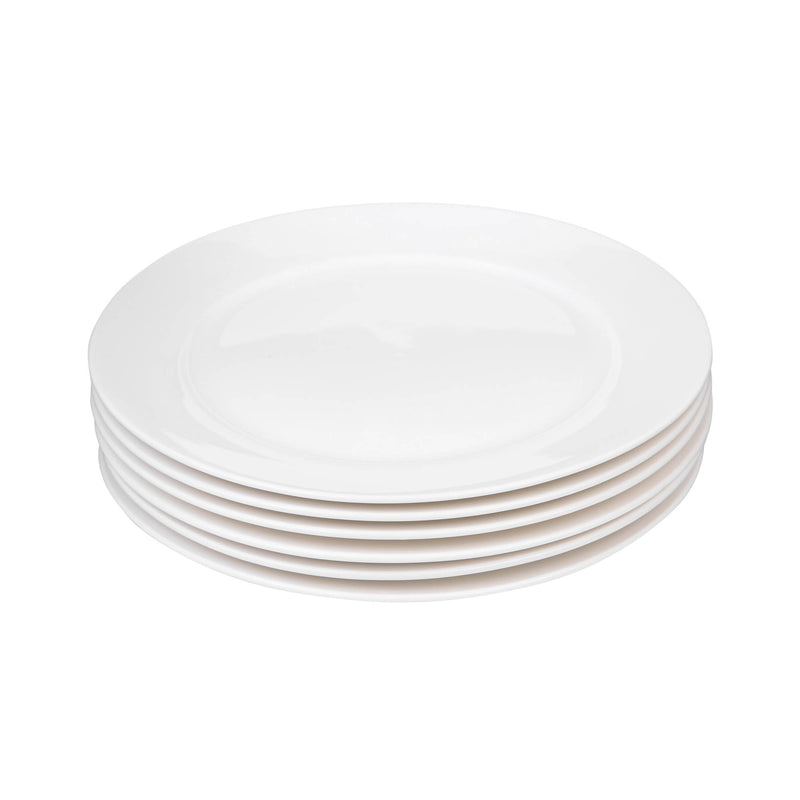 VERONA PORCELAIN 6 PIECE DINNER PLATE SET 10 INCH, WHITE COLOR