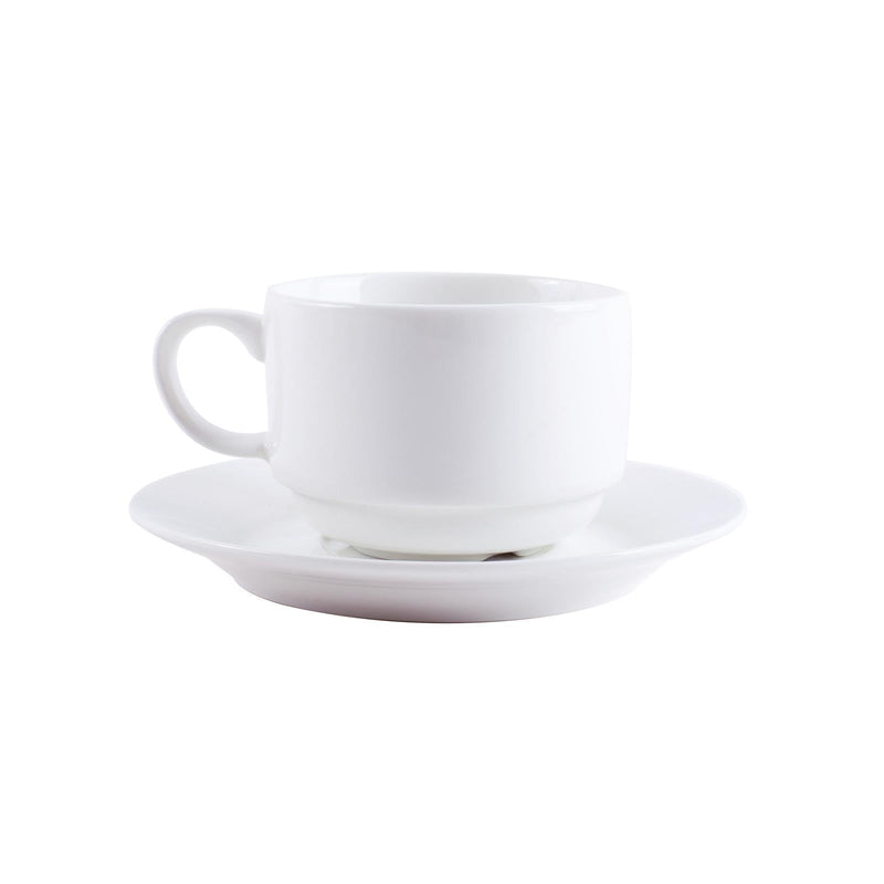 VERONA PORCELAIN 2 PIECE CUP AND SAUCER SET 22 CL, WHITE COLOR