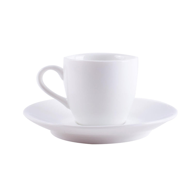 VERONA PORCELAIN 2 PIECE CUP AND SAUCER SET FOR ESPRESSO 8 CL, WHITE COLOR