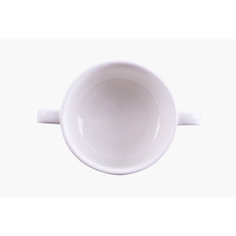 VERONA PORCELAIN DOUBLE HANDLE SOUP BOWL 10 CM, WHITE COLOR