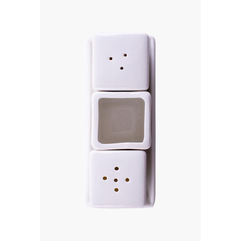 VERONA PORCELAIN SALT AND PEPPER & TOOTHPICK SET 13.4 CM, WHITE COLOR