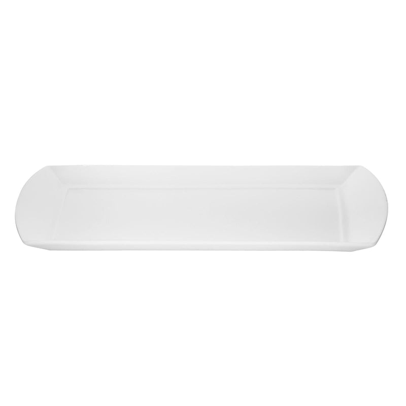 VERONA PORCELAIN RIMMED RECTANGLE PLATTER 40 CM, WHITE COLOR