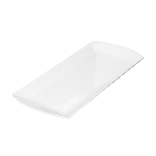 VERONA PORCELAIN RIMMED RECTANGLE PLATTER 40 CM, WHITE COLOR