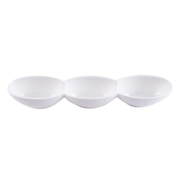 VERONA PORCELAIN OVAL CONNECTED BOWL 11.75 CM, WHITE COLOR