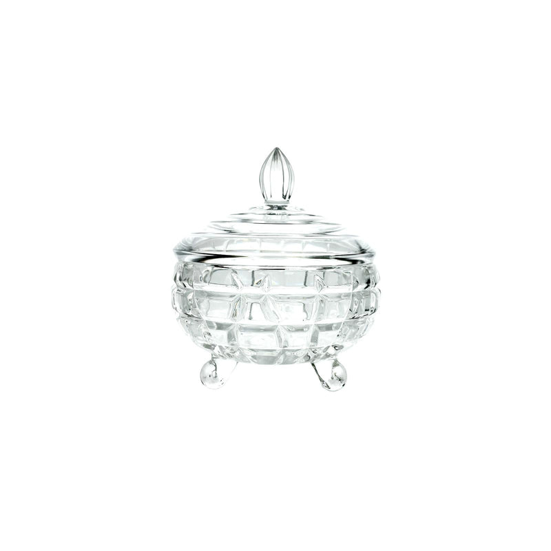 TALIONA CROSS GLASS SMALL CANDY DISH 11 CM, CLEAR