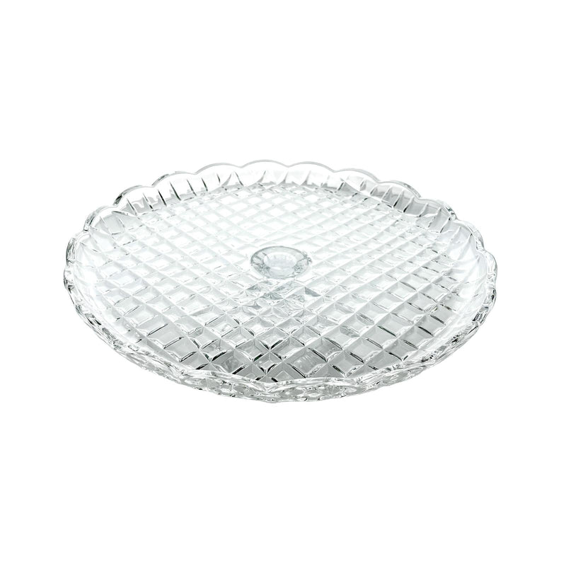 TALIONA CROSS GLASS LARGE CAKE DOME 31X29 CM, CLEAR