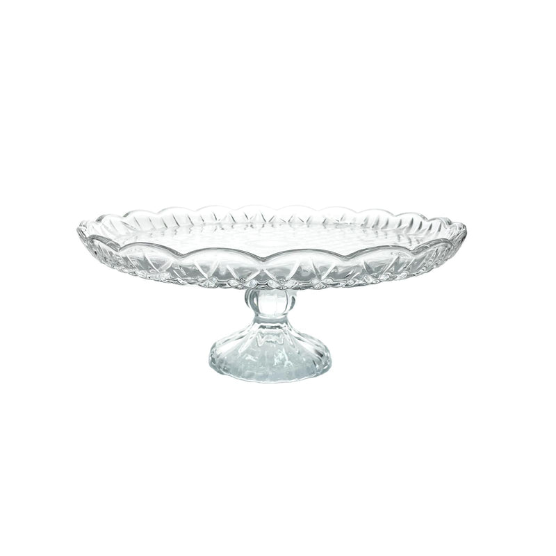 TALIONA CROSS GLASS LARGE CAKE DOME 31X29 CM, CLEAR