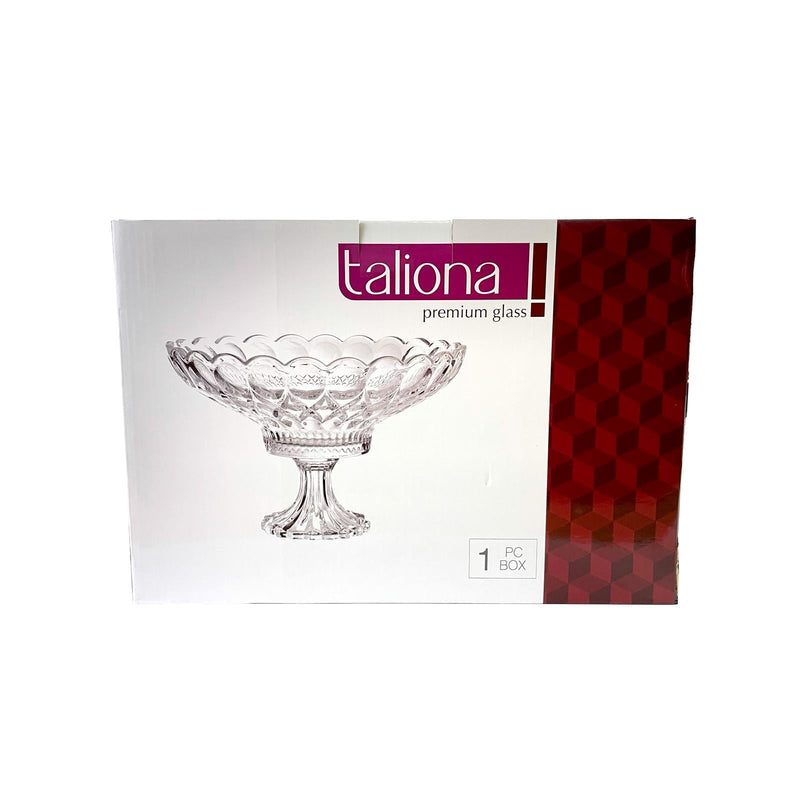 TALIONA NEW ANGELICA GLASS FOOTED FRUIT BOWL 31.50 CM, CLEAR