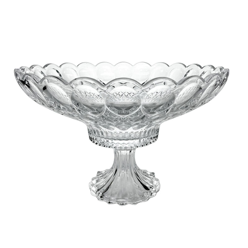 TALIONA NEW ANGELICA GLASS FOOTED FRUIT BOWL 31.50 CM, CLEAR