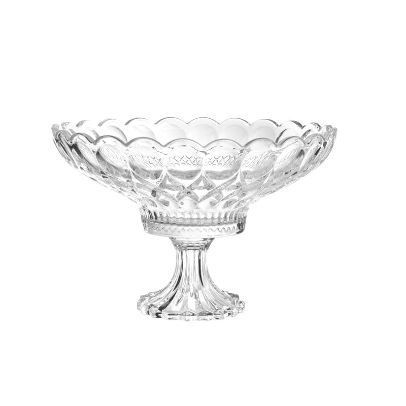 TALIONA NEW ANGELICA GLASS FOOTED FRUIT BOWL 31.50 CM, CLEAR