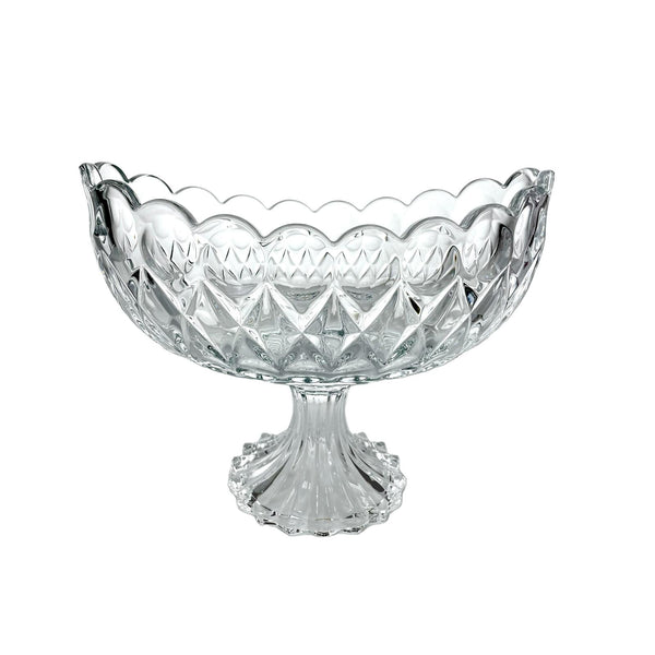 TALIONA NEW ANGELICA GLASS OVAL FOOTED FRUIT BOWL 27X15X21.5 CM, CLEAR