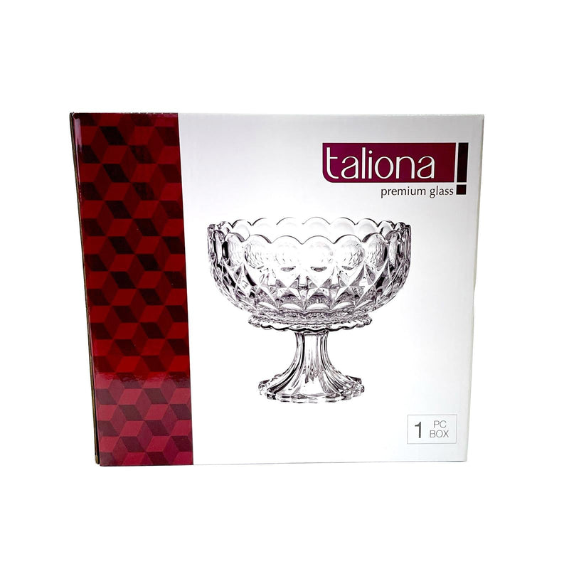 TALIONA NEW ANGELICA GLASS FOOTED FRUIT BOWL 22X19 CM, CLEAR