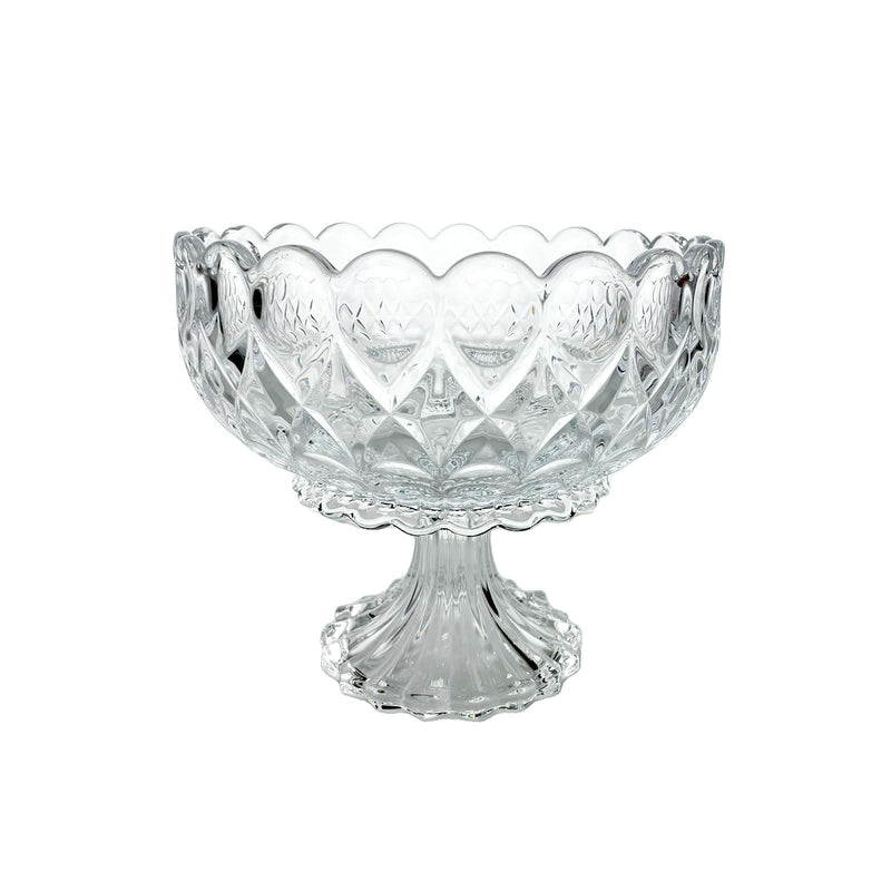 TALIONA NEW ANGELICA GLASS FOOTED FRUIT BOWL 22X19 CM, CLEAR