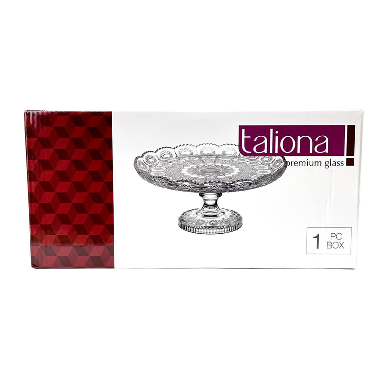 TALIONA PK GLASS FOOTED PLATE 30.5 CM, CLEAR