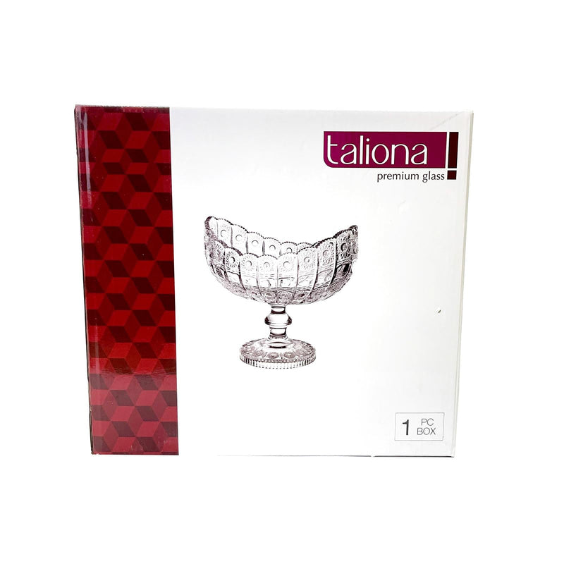 TALIONA PK GLASS OVAL FOOTED BOWL 26X17X24 CM, CLEAR