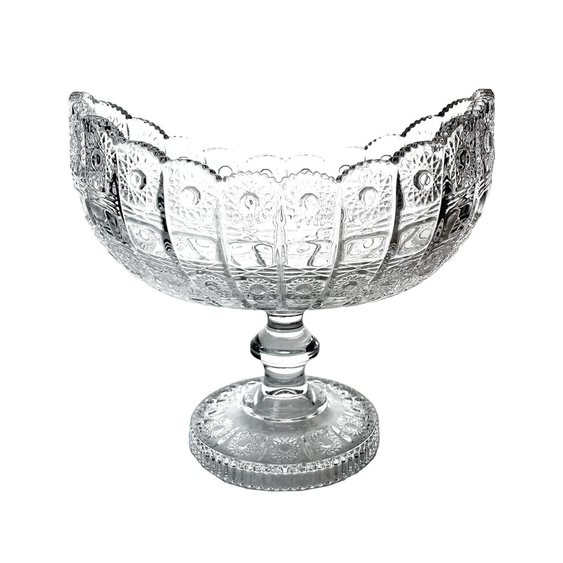 TALIONA PK GLASS OVAL FOOTED BOWL 26X17X24 CM, CLEAR