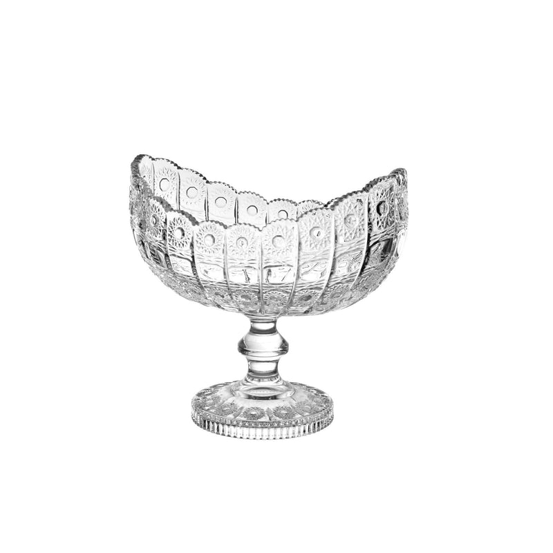 TALIONA PK GLASS OVAL FOOTED BOWL 26X17X24 CM, CLEAR