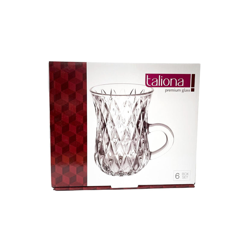 TALIONA DALIAN 6 PIECE TEA CUP SET 10 CL, CLEAR