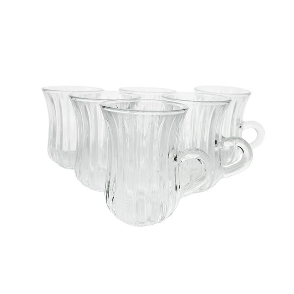 TALIONA DALIAN 6 PIECE TEA CUP SET 10 CL, CLEAR