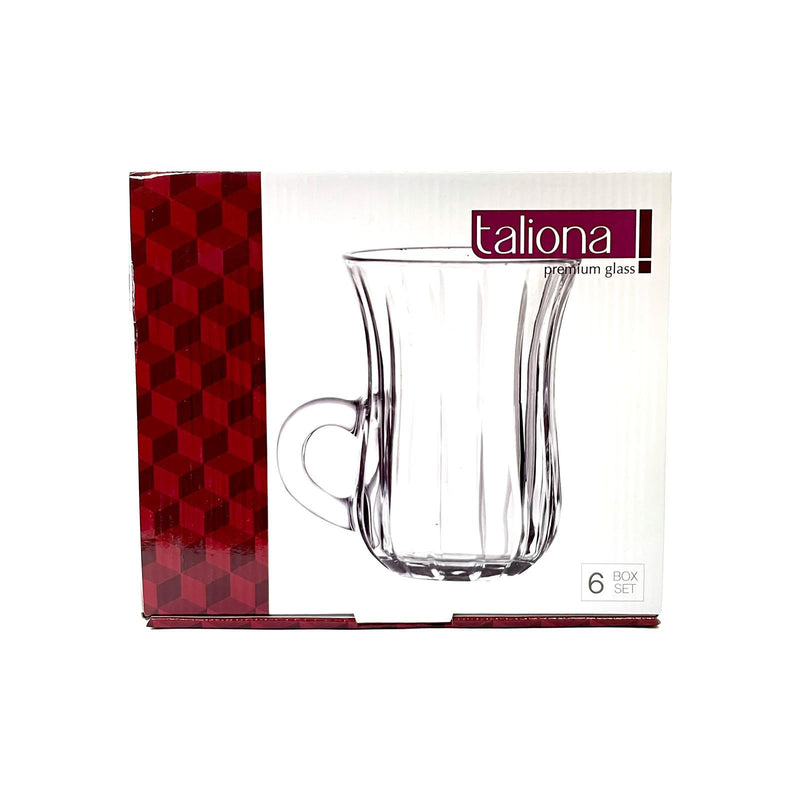 TALIONA DALIAN 6 PIECE TEA CUP SET 10 CL, CLEAR