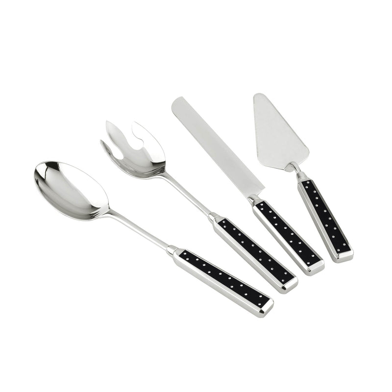 REGENT BRILLIANT 4 PIECE STAINLESS STEEL SERVER SET, SILVER COLOR