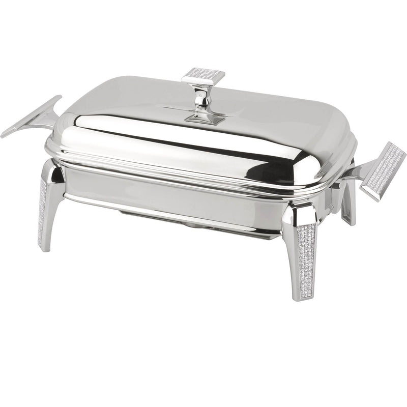 REGENT GLITTER STAINLESS STEEL RECTANGLE FOOD WARMER 1.5 QTS, SILVER COLOR