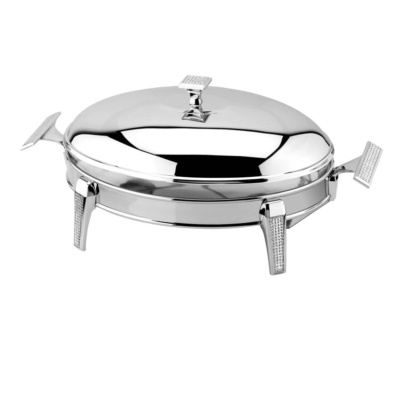 REGENT GLITTER STAINLESS STEEL OVAL FOOD WARMER 3 QTS, SILVER COLOR